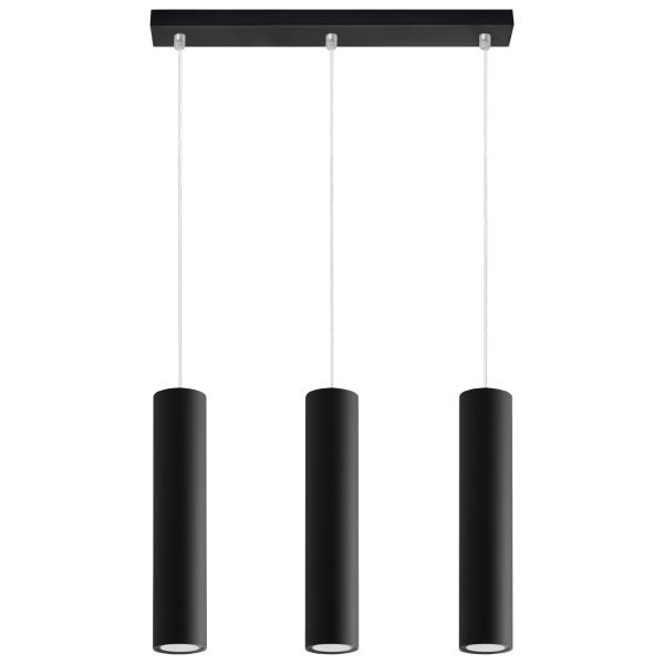 Suspension Acier Noir GU10 3 Lagos Line
