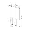 Suspension Acier Noir GU10 3 Lagos Line