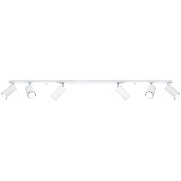 Plafonnier Acier Blanc GU10 6 Ring