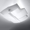 Plafonnier Acier Chrome/Blanc E27 3 Celia