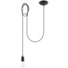 Suspension Tissu Noir E27 1 Edison Long