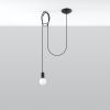 Suspension Tissu Noir E27 1 Edison Long