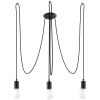 Lustre Tissu Noir E27 3 Edison