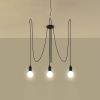 Lustre Tissu Noir E27 3 Edison