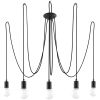 Lustre Tissu Noir E27 5 Edison