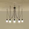 Lustre Tissu Noir E27 5 Edison