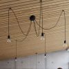 Lustre Tissu Noir E27 5 Edison