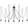 Lustre Tissu Noir E27 7 Edison