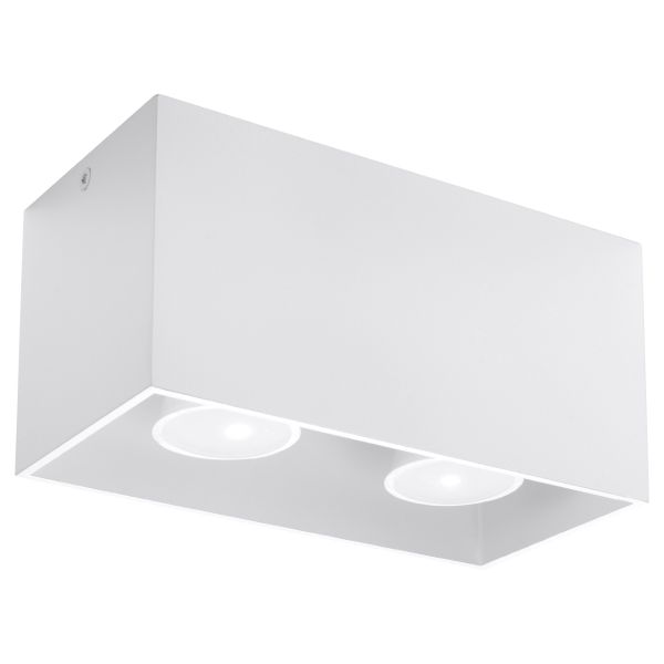 Plafonnier Aluminium Blanc GU10 2 Quad