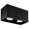 Plafonnier Aluminium Noir GU10 2 Quad