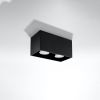 Plafonnier Aluminium Noir GU10 2 Quad