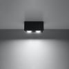 Plafonnier Aluminium Noir GU10 2 Quad