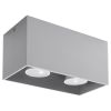 Plafonnier Aluminium Gris GU10 2 Quad