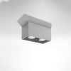 Plafonnier Aluminium Gris GU10 2 Quad