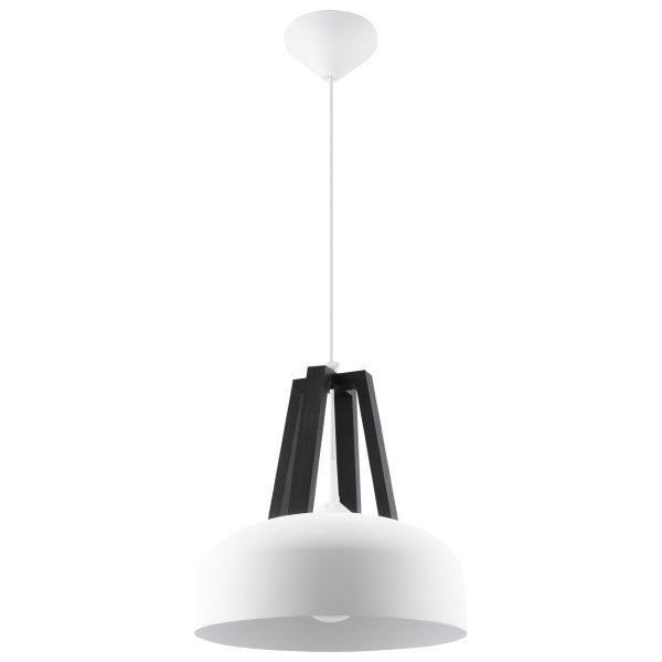Suspension Acier Blanc/Noir E27 1 Casco