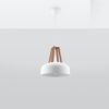 Suspension Acier Blanc/Bois Naturel E27 1 Casco