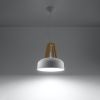 Suspension Acier Blanc/Bois Naturel E27 1 Casco