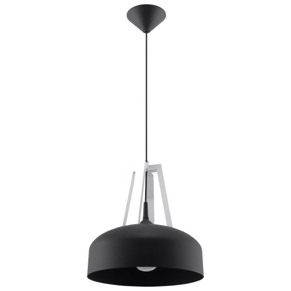Suspension Acier Noir/Blanc E27 1 Casco