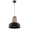 Suspension Acier Noir/Bois Naturel E27 1 Casco