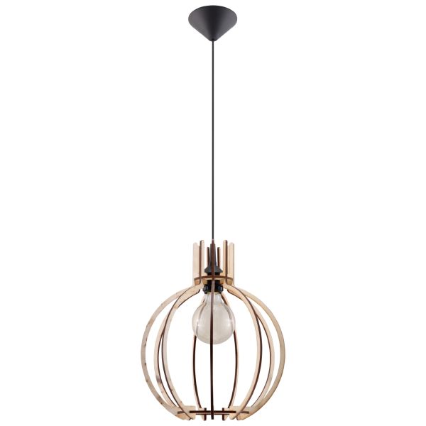 Suspension Bois Bois Naturel E27 1 Arancia