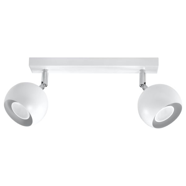 Plafonnier Acier Blanc GU10 2 Oculare
