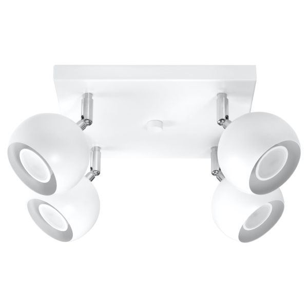 Plafonnier Acier Blanc GU10 4 Oculare