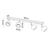 Plafonnier Acier Blanc GU10 4 Oculare Line