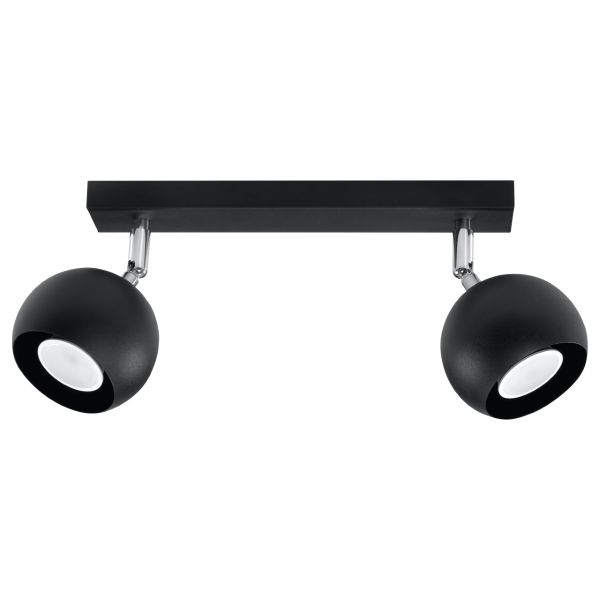 Plafonnier Acier Noir GU10 2 Oculare