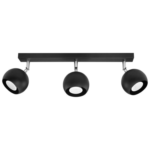 Plafonnier Acier Noir GU10 3 Oculare