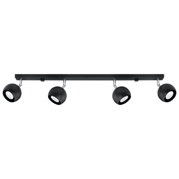 Plafonnier Acier Noir GU10 4 Oculare Line