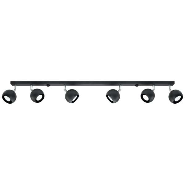 Plafonnier Acier Noir GU10 6 Oculare