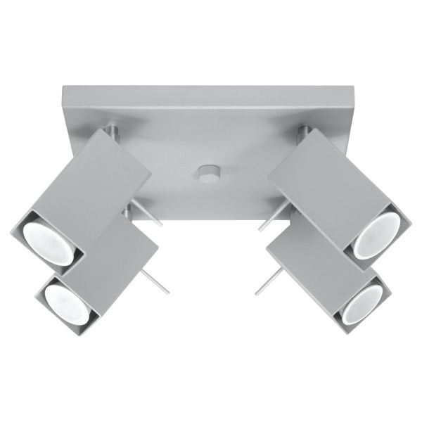Plafonnier Acier Gris GU10 4 Merida
