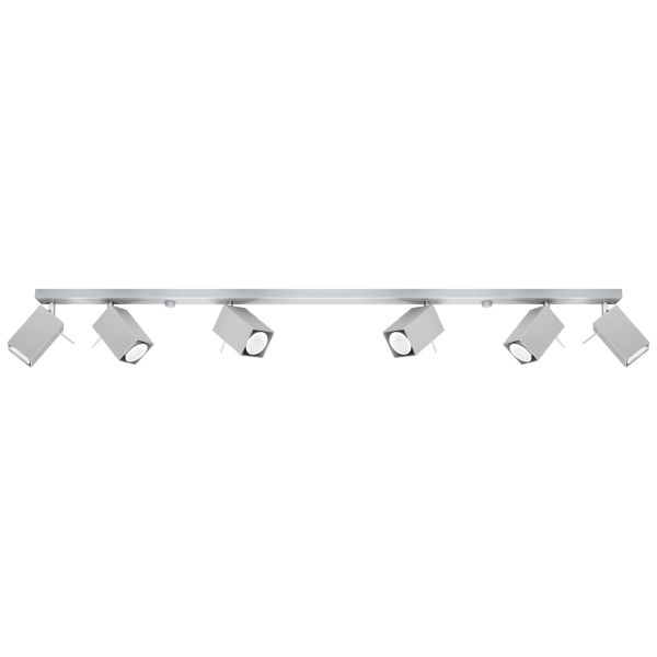 Plafonnier Acier Gris GU10 6 Merida