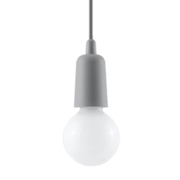 Suspension PVC Gris E27 1 Diego