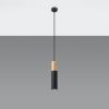Suspension Acier Bois Naturel/Noir GU10 1 Pablo