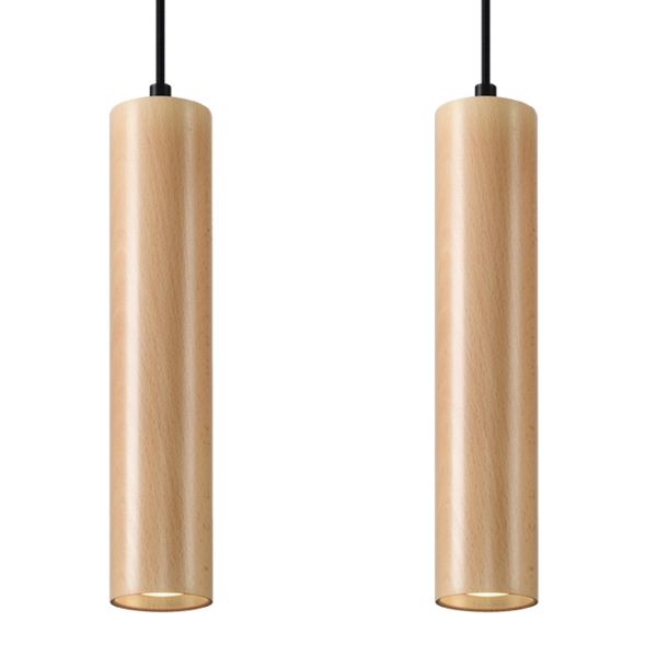 Suspension Bois Bois Naturel GU10 2 Lino Line