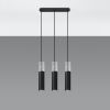Suspension Acier Gris/Noir GU10 3 Borigio Line