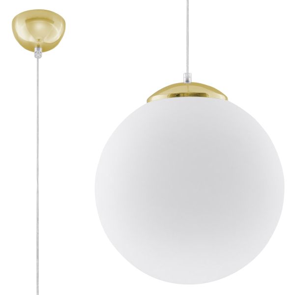 Suspension Acier Or/Blanc E27 1 Ugo 30