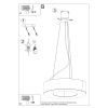 Suspension Tissu Noir E27 6 Saturno