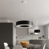 Suspension Tissu Noir E27 6 Saturno