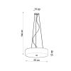 Suspension Tissu Blanc E27 5 Skala