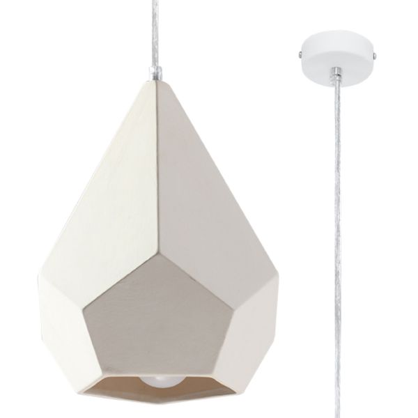 Suspension Céramique Blanc E27 1 Pavlus