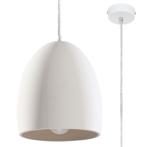 Suspension Céramique Blanc E27 1 Flawiusz