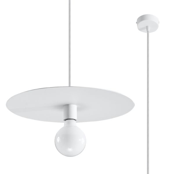 Suspension Acier Blanc E27 1 Flavio