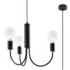 Suspension Acier Noir E27 3 Piccolo