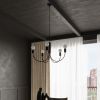 Suspension Acier Noir E27 3 Piccolo