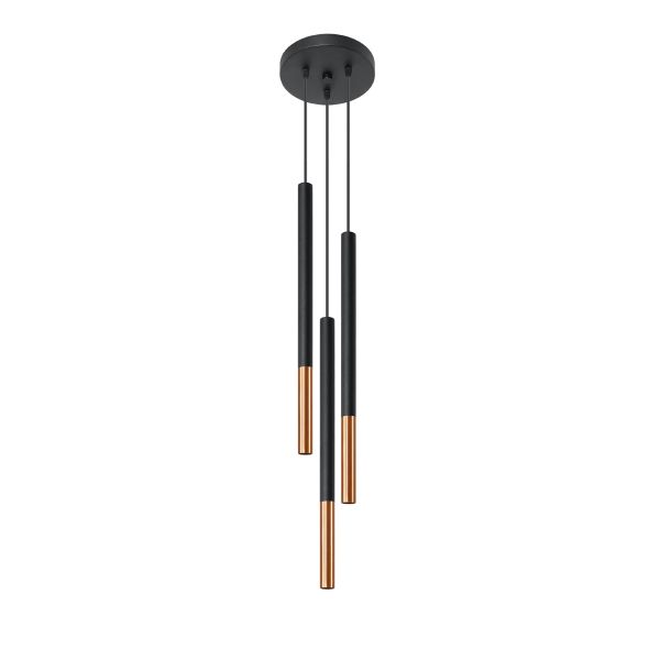 Suspension Acier Noir/Cuivre G9 3 Mozaica