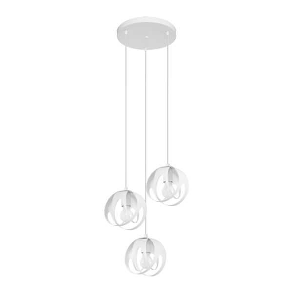 Suspension Acier Blanc E27 3 Tulos