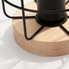 Lampe à poser Acier Bois/Noir E27 1 Gotto