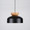 Suspension Bois Noir/Bois Naturel E27 1 Marion